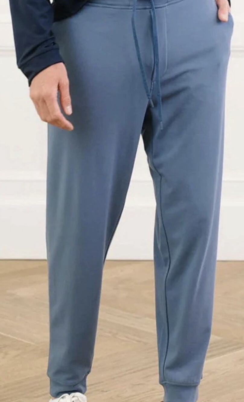 Cozy Earth Luxury Men’s Brushed Bamboo Jogger Pants Blue Size 2X Soft Fit